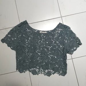 cropped knitted top